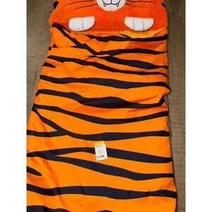 Happy Nappers Toby the Tiger Kids Plush Sleeping Bag Orange Black Stripe 52x20